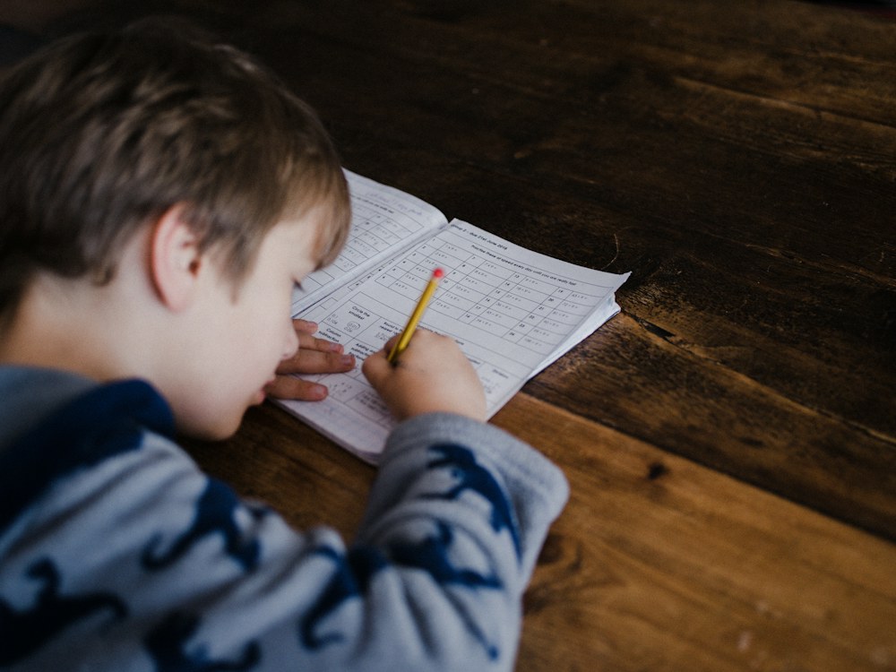 School-age child learning