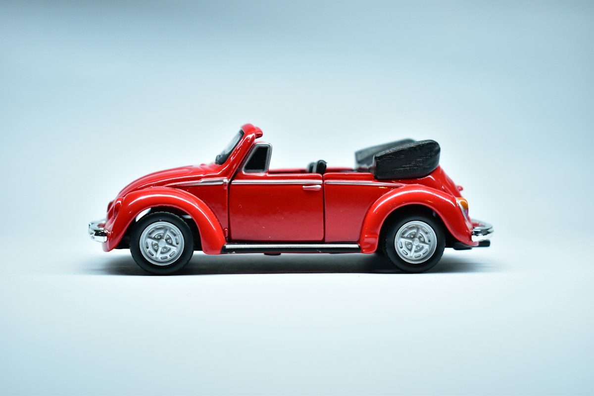 Red miniature convertible car